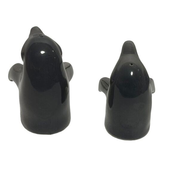 Vintage Mother & Baby Dolphin Salt and Pepper Shaker Set Gray Nautical Ceramic - Picture 4 of 7